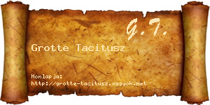 Grotte Tacitusz névjegykártya
